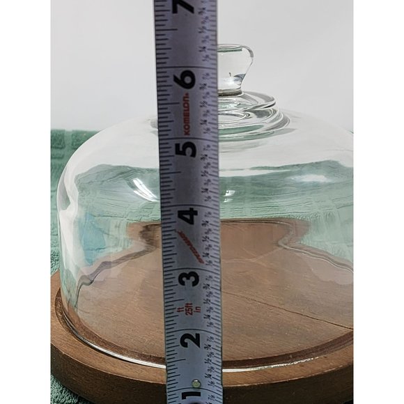 Vintage Goodwood Cheese Tray Glass Dome‎ Wood Base Holiday Decor Party - Picture 11 of 11